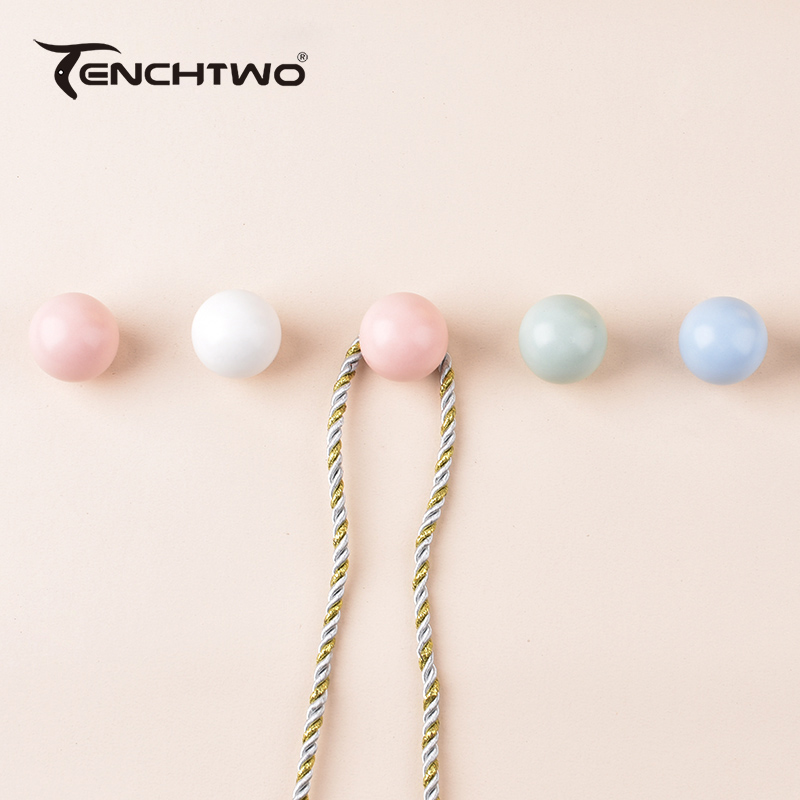 Furniture Hardware Parts - Round Ceramic Hook Clothes Hanger Hook