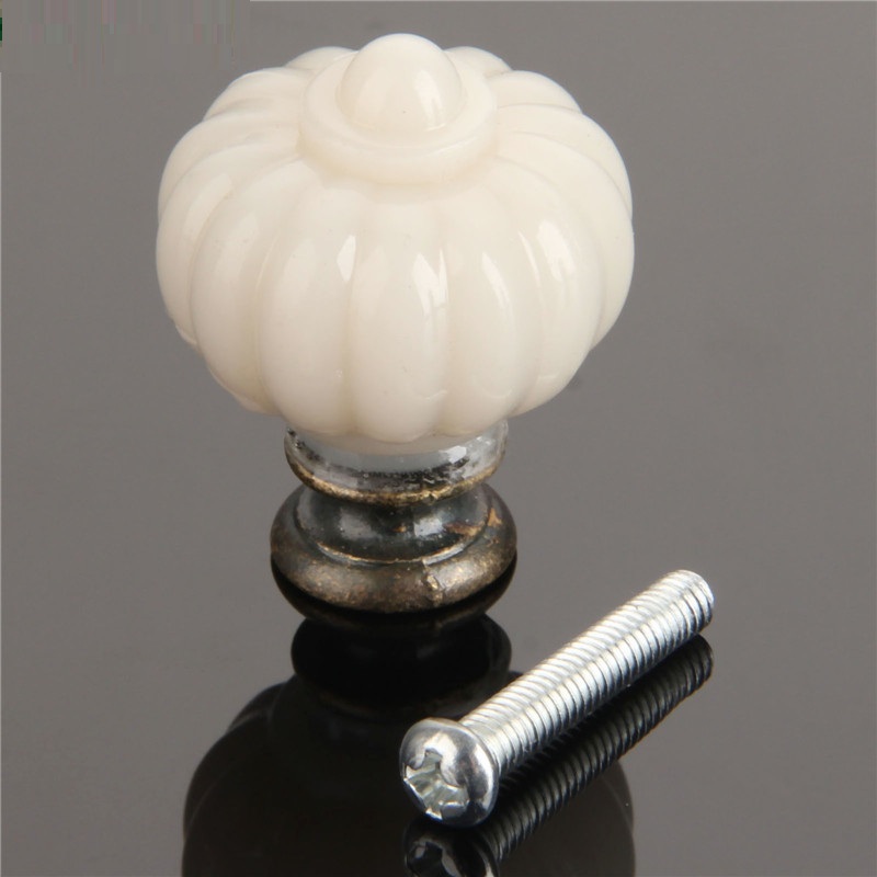 Furniture Hardware Parts - 1Pc Acrylic Ivory White Pumpkin Cabinet