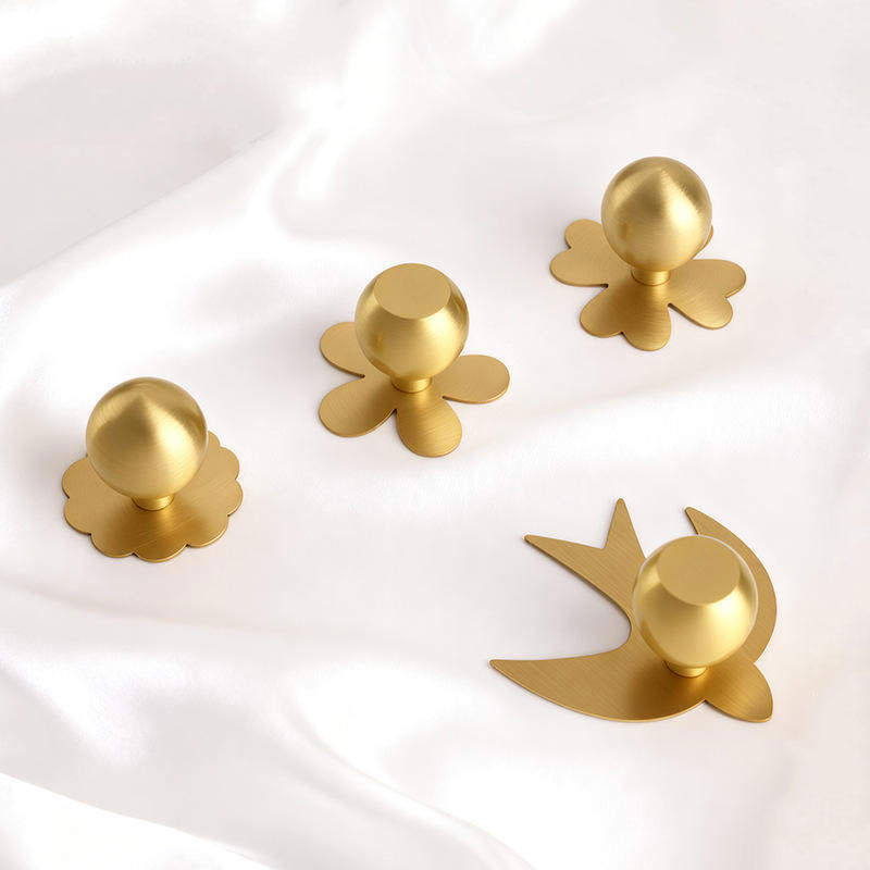 Furniture Hardware With Backplate - Brass Ball with Backplate Creative Cabinet