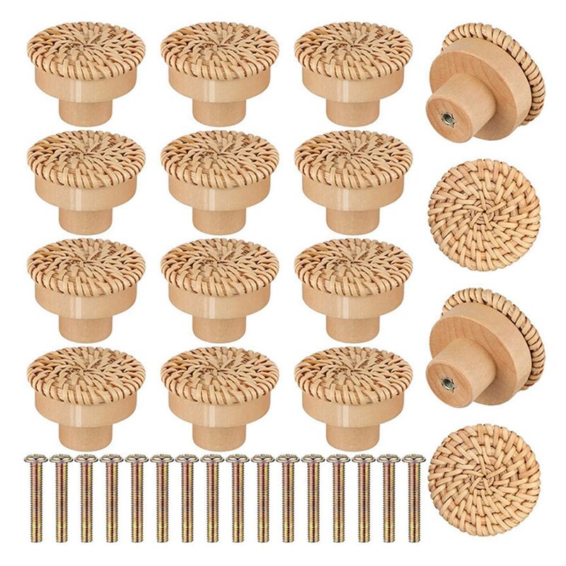 ABLQ Wooden Handles Beech Ratt - Furniture Hardware Paint recension och pris