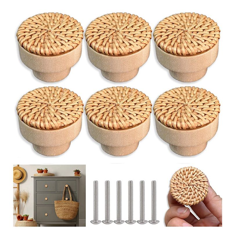 ABLQ Wooden Handles Beech Ratt - Furniture Hardware Paint recension och pris