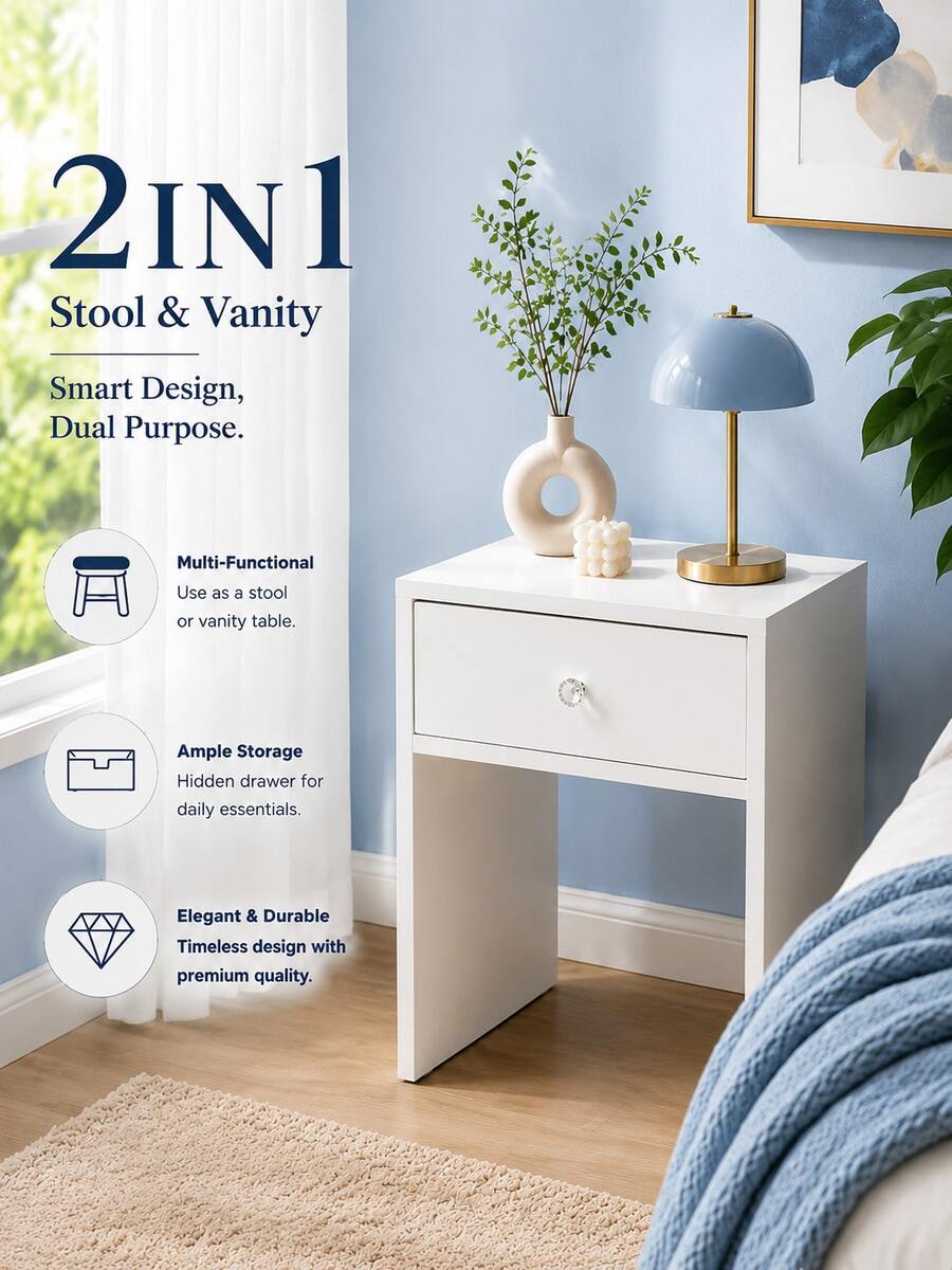 2-In-1 Storage Stool & Nightst - Furniture Hardware Parts recension och pris