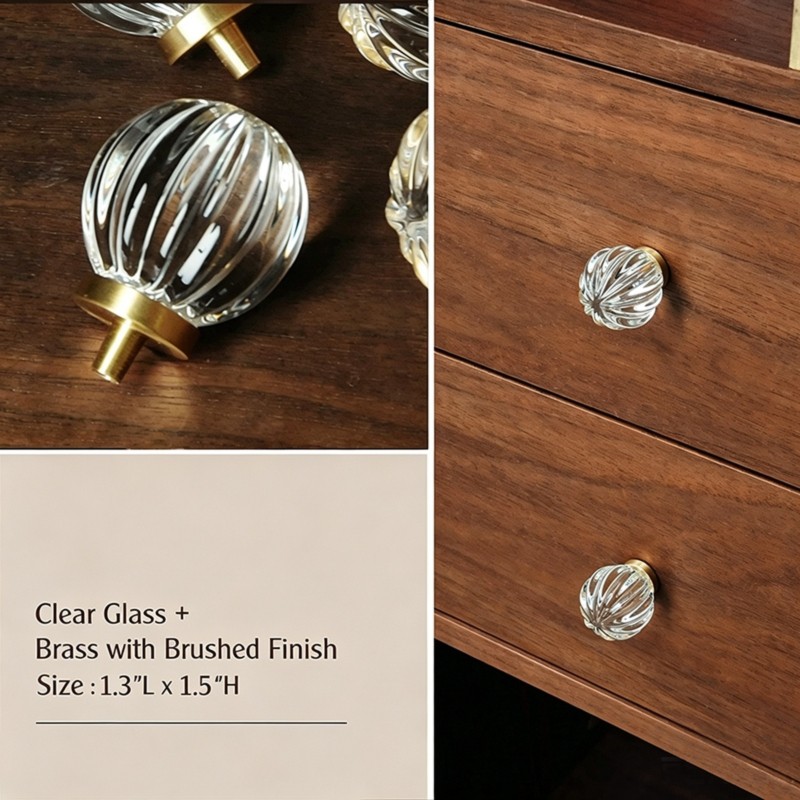 LLCS-Glass Brass Knobs Vintage - Furniture Hardware Paint recension och pris