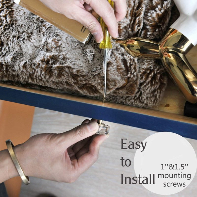 LLCS-Glass Brass Knobs Vintage - Furniture Hardware Paint recension och pris
