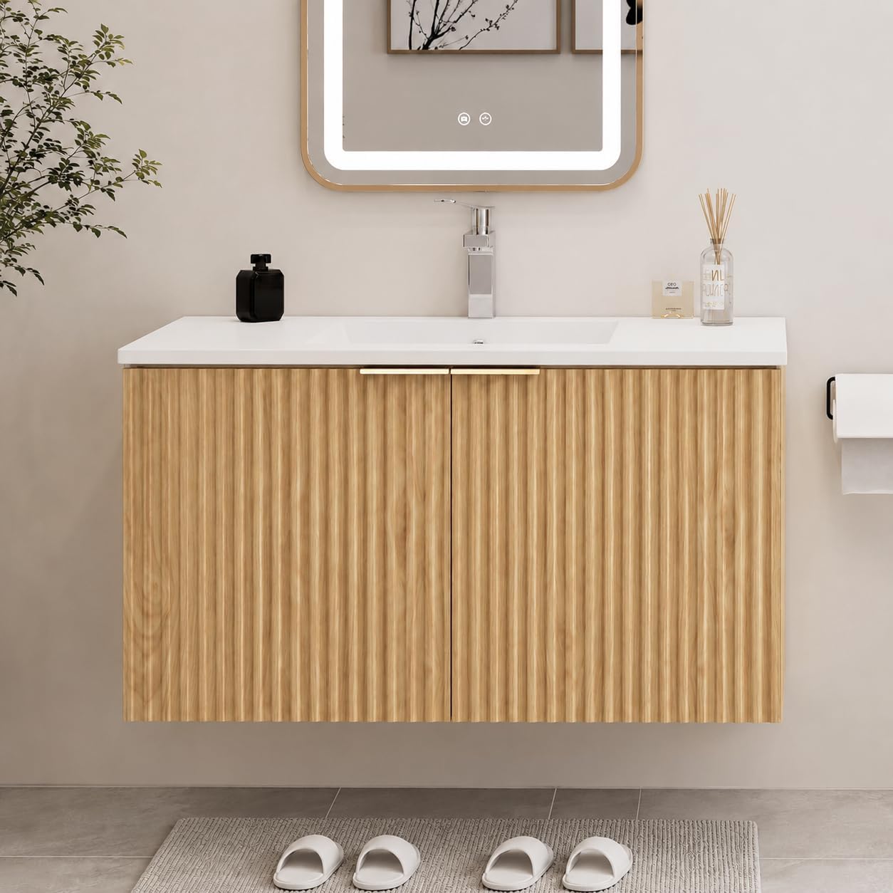 Modern Floating Bathroom Vanit - Soft Close Hinge recension och pris