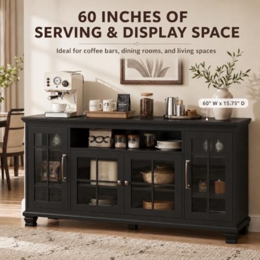 60-Inch Sideboard Buffet with  - Soft Close Hinge recension och pris